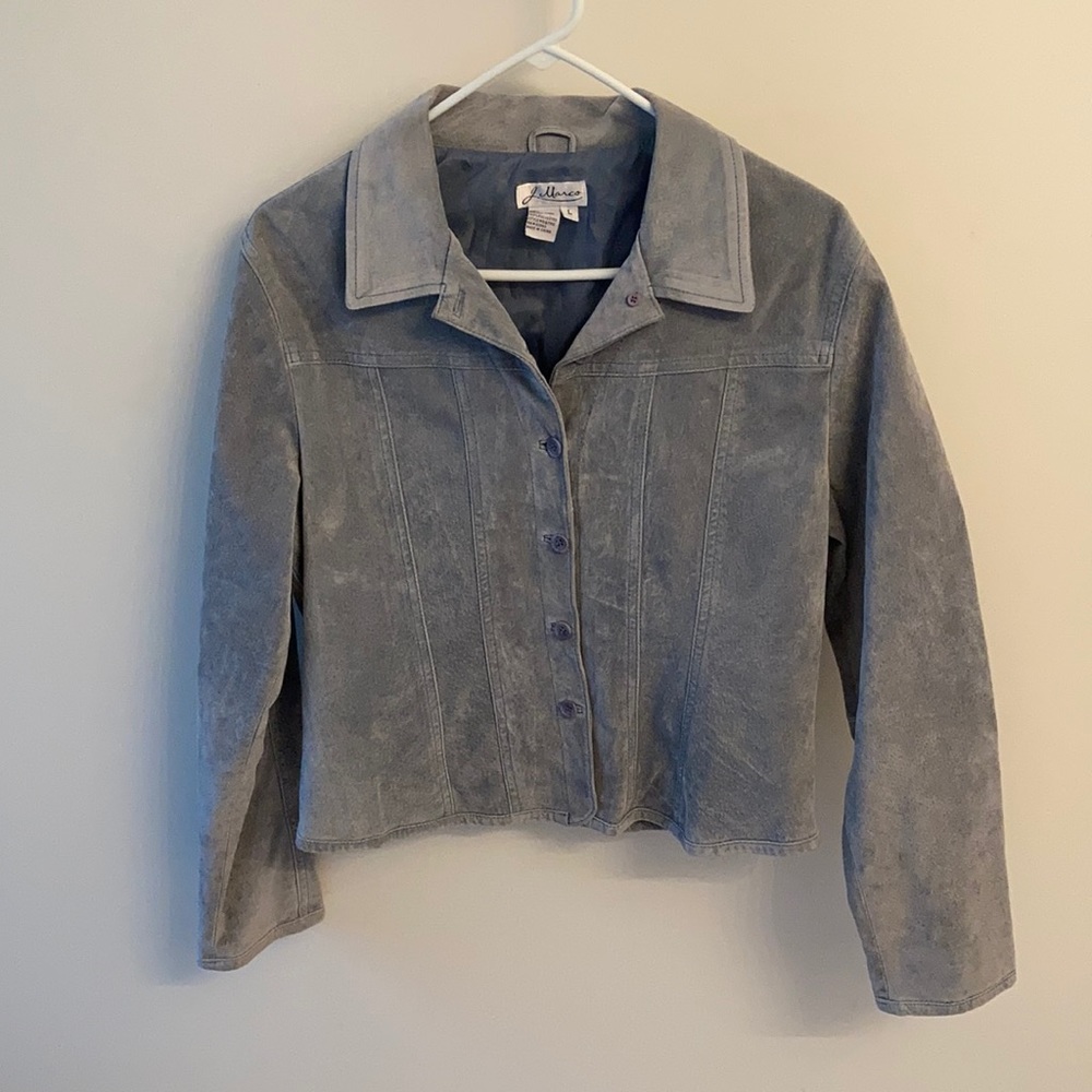 J Marco Sz Large Grey Leather Suede Jacket